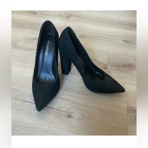 Le Chateau Black Suede Chunky Heels